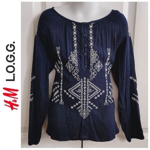 Embroidered Gauze Blouse